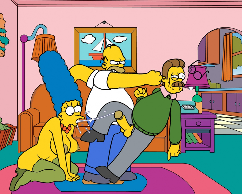 homer_simpson marge_simpson ned_flanders tagme the_simpsons