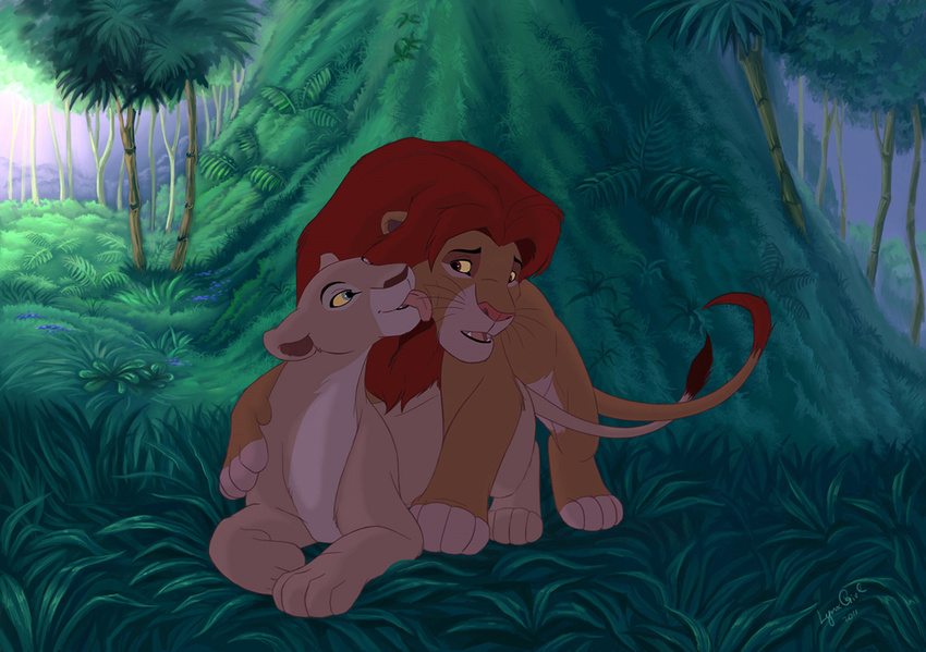 cute detailed_background disney feline female feral feral_on_feral lion lynxgirl male mammal nala reallynxgirl sex simba straight the_lion_king