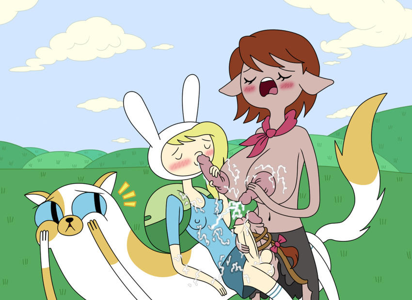 adventure_time cake_the_cat fionna_the_human_girl mrs_cow tagme