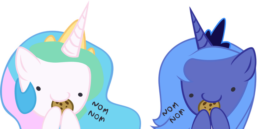 alicorn alpha_channel cookie crown cute eating english_text equine female friendship_is_magic hi_res horn horse mammal my_little_pony nom plain_background pony princess princess_celestia_(mlp) princess_luna_(mlp) royalty sibling siblings sisters text transparent_background unicorn unknown_artist