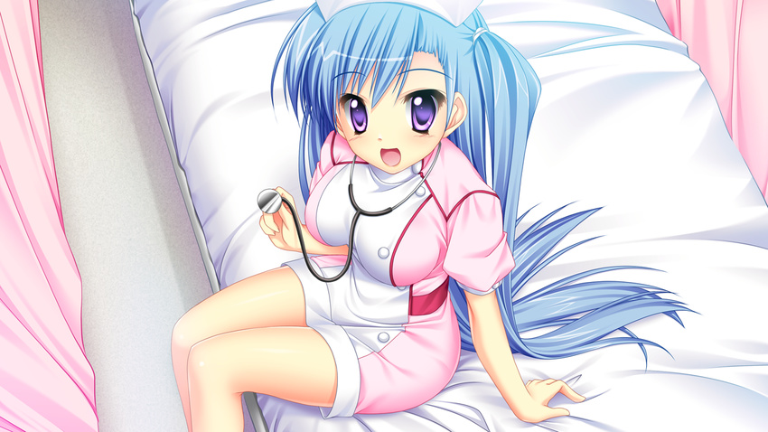 blue_hair game_cg ima_mo_itsuka_mo_faruna_runa kamiya_tomoe long_hair mitsuki_aimi nurse