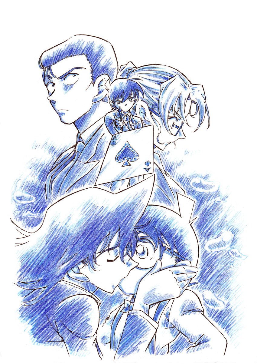 aoyama_goushou detective_conan edogawa_conan gun kisaki_eri kudou_shinichi megane mouri_kogorou mouri_ran