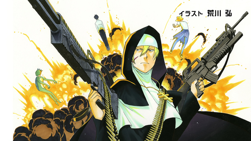 arakawa_hiromu arakawa_under_the_bridge cap crossdress gun nun wallpaper