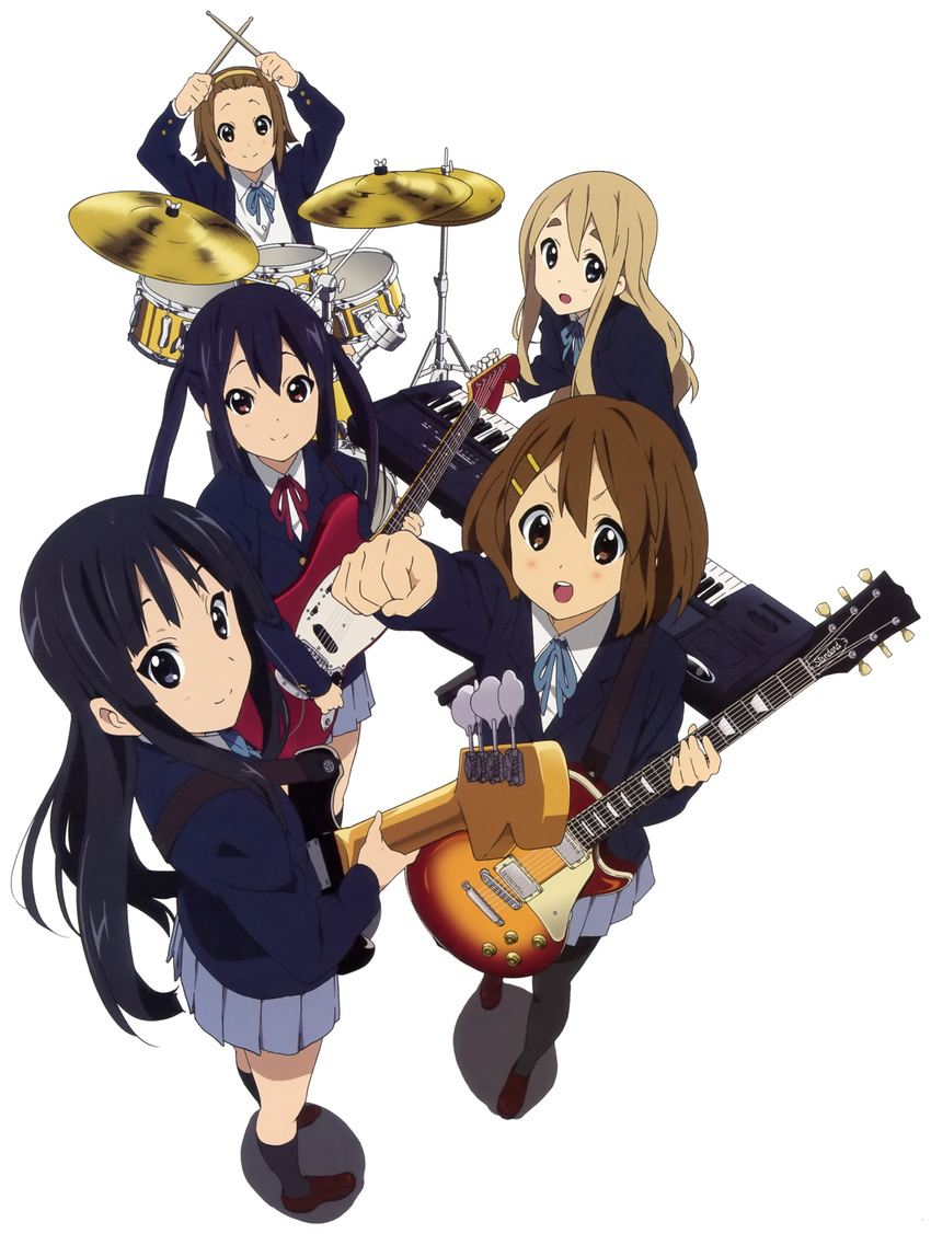 akiyama_mio guitar hirasawa_yui horiguchi_yukiko k-on! kotobuki_tsumugi nakano_azusa pantyhose seifuku tainaka_ritsu