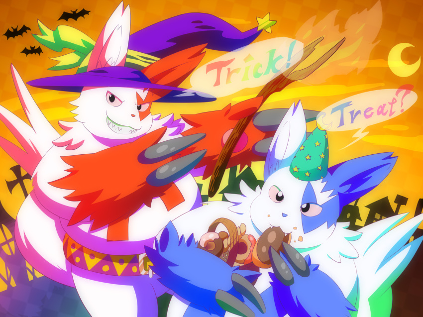 2013 anthro duo halloween hat holidays lako male moon nintendo outside overweight overweight_male pok&eacute;mon pok&eacute;mon_(species) shiny_pok&eacute;mon video_games zangoose