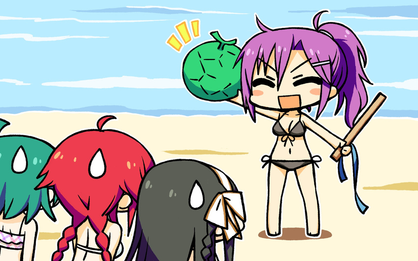 chan&times;co chibi irotoridori_no_sekai kisaragi_mio minami_kana_(irotoridori_no_sekai) natsume_suzu swimsuits toumine_tsukasa