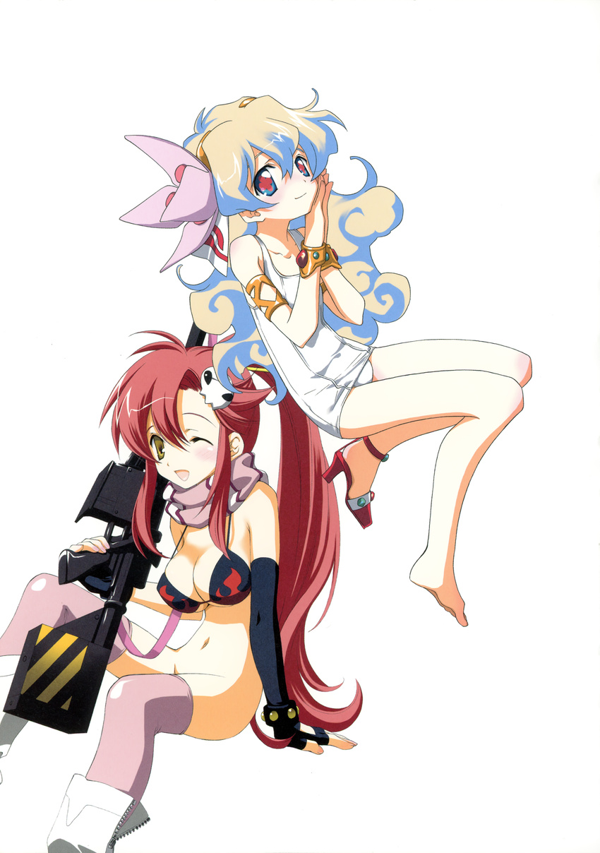 cleavage kyougetsutei miyashita_miki nia paper_texture tengen_toppa_gurren_lagann thighhighs underboob yoko