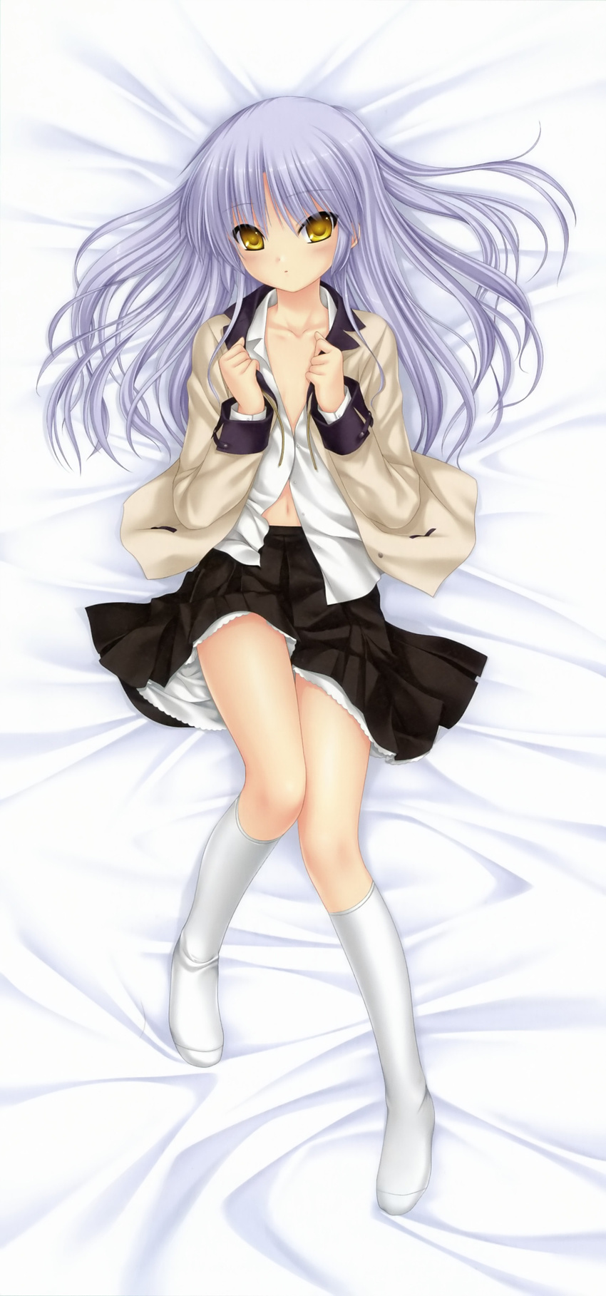 angel_beats! dakimakura na-ga open_shirt seifuku tenshi thighhighs