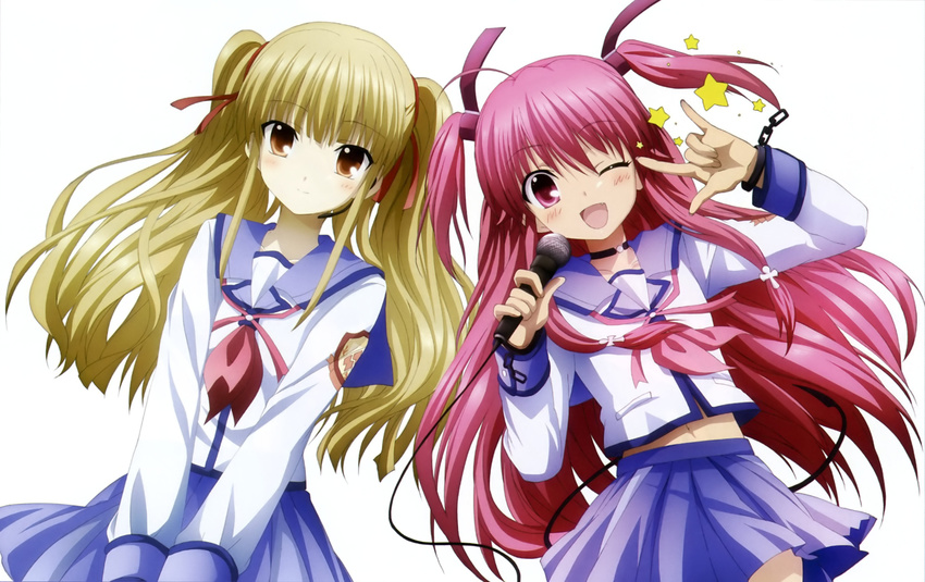 angel_beats! satou_rika seifuku yui_(angel_beats!) yusa