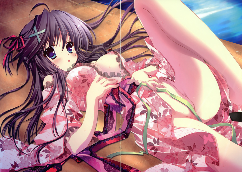 crease fixme hinamatsuri_touko nipples nopan yukata