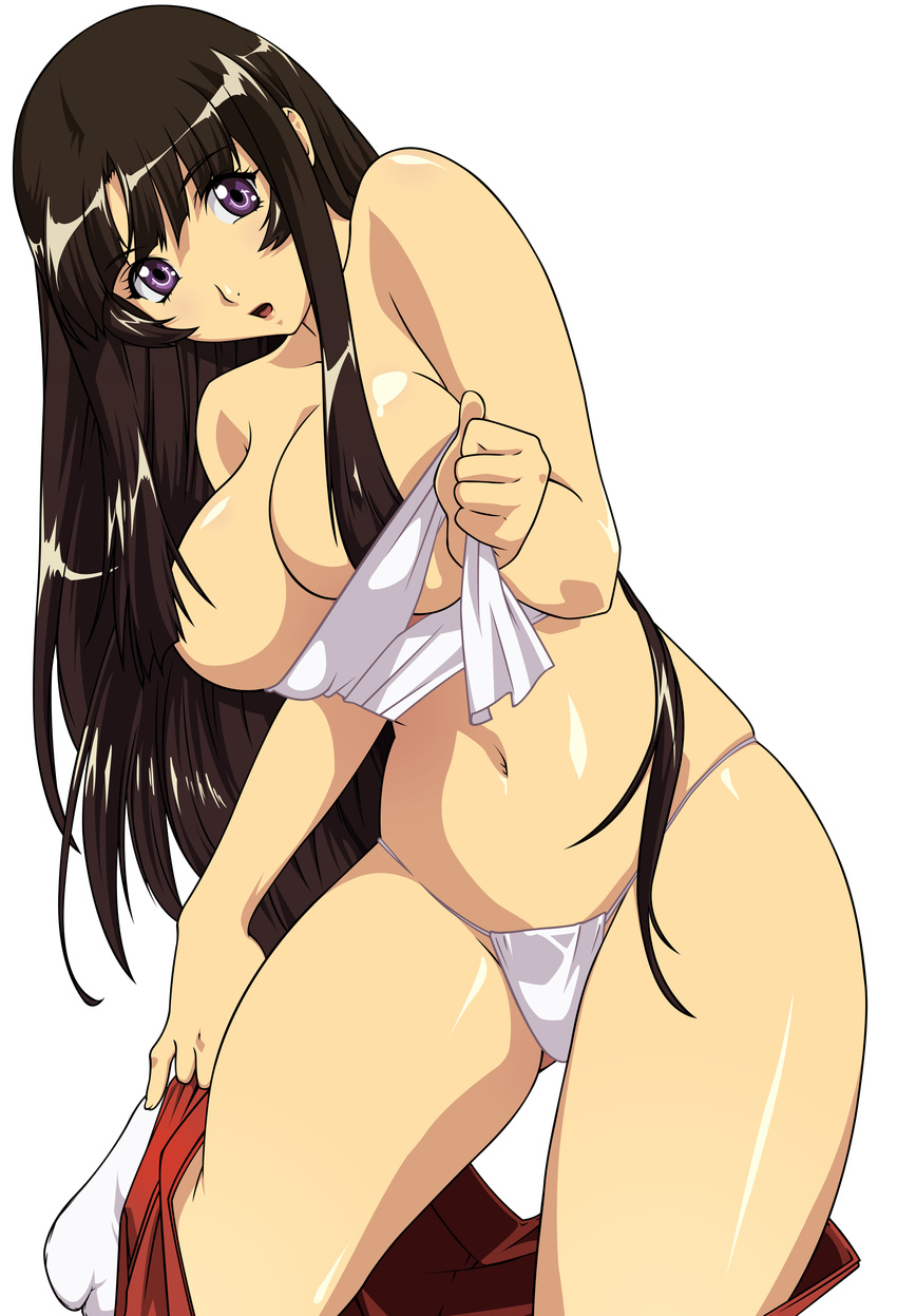 cleavage miko pantsu queen's_blade sarashi tomoe transparent_png vector_trace