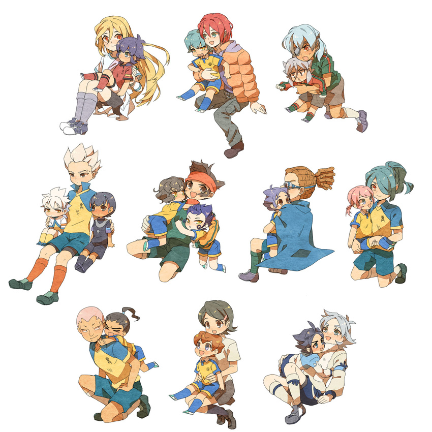 afuro_terumi age_regression ancient_dark child crossover endou_mamoru fubuki_shirou gouenji_shuuya hair_ornament hakuren hakuryuu_(inazuma_eleven) highres honey-hopi inazuma_eleven inazuma_eleven_(series) inazuma_eleven_go kageyama_hikaru kariya_masaki kazemaru_ichirouta kidou_yuuto kino_aki kirino_ranmaru kishibe_taiga kiyama_hiroto matsukaze_tenma miyabino_reiichi multiple_boys nishiki_ryouma raimon raimon_soccer_uniform sakuma_jirou shindou_takuto shuu_(inazuma_eleven) soccer_uniform someoka_ryuugo sportswear tsurugi_kyousuke unlimited_shining younger zeus_(inazuma_eleven)