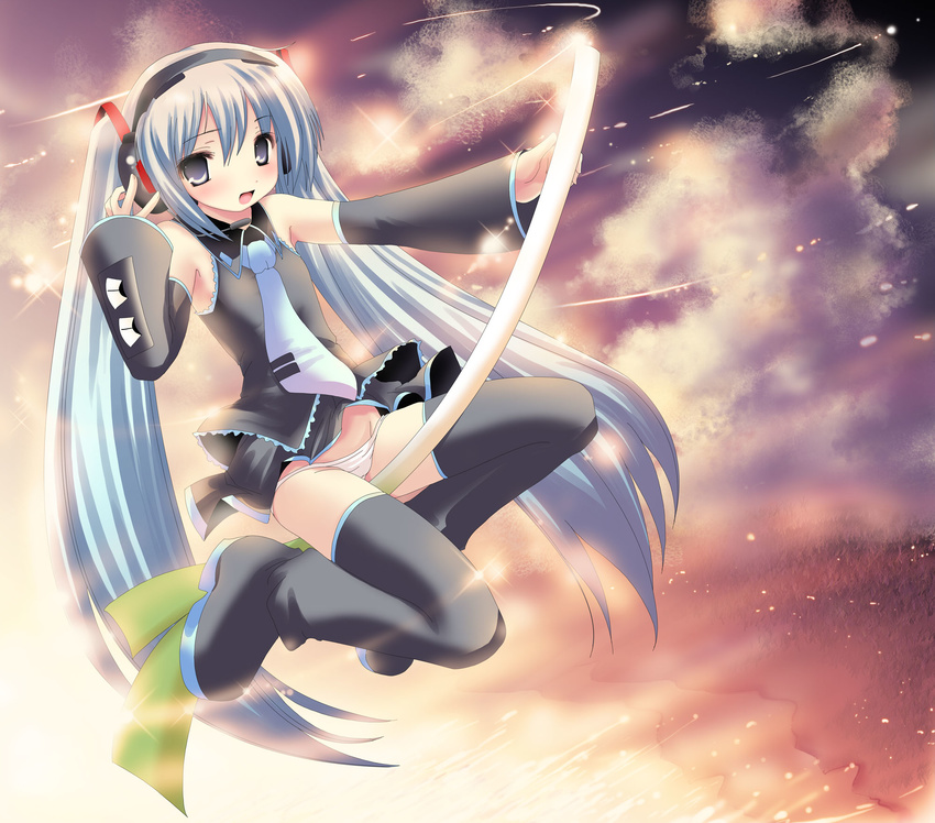 hatsune_miku namamo_nanase pantsu seifuku thighhighs vocaloid