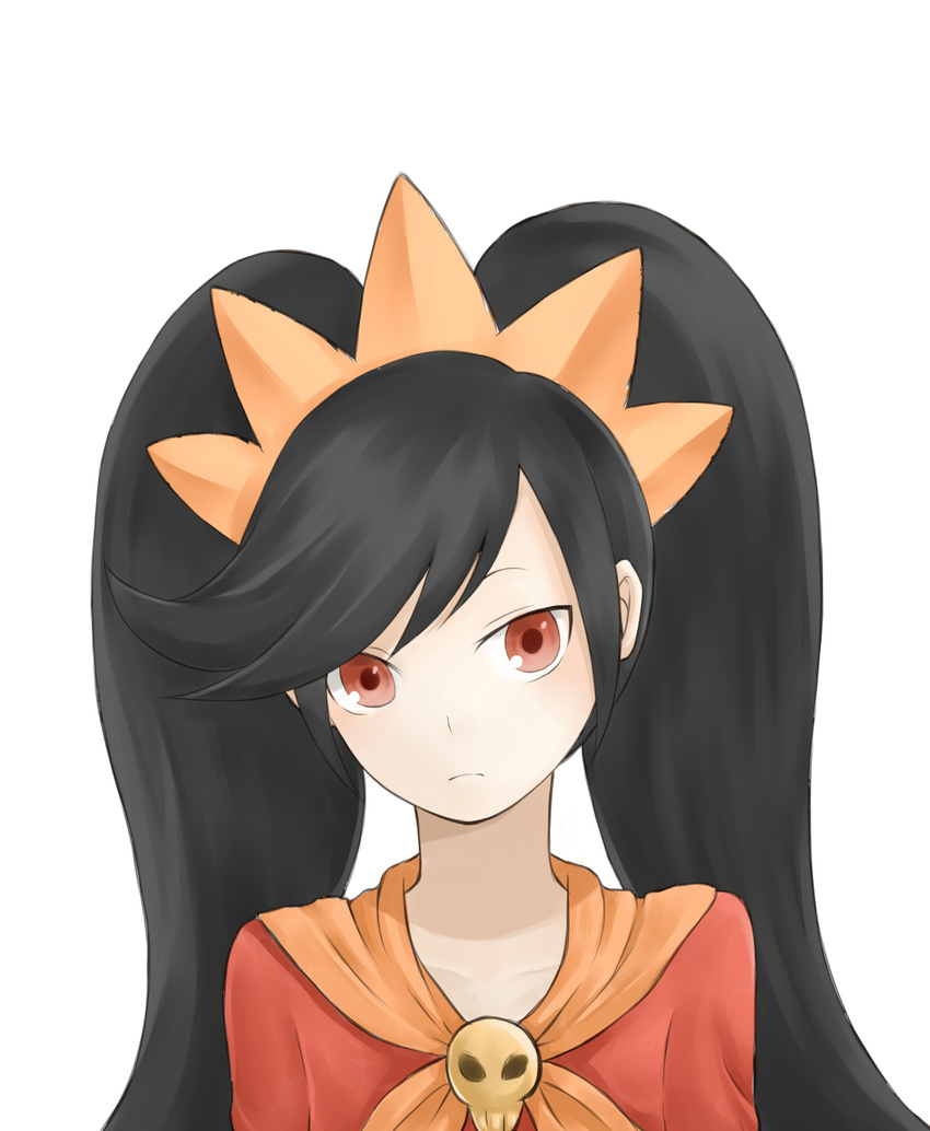 ashley ashley_(warioware) black_hair highres red_eyes simple_background solo twintails warioware