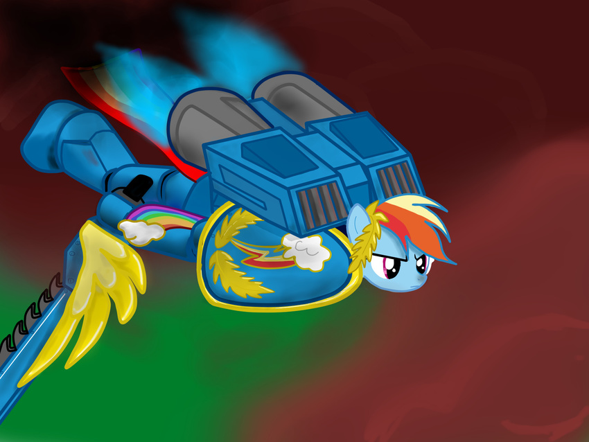 armor friendship_is_magic my_little_pony rainbow_dash_(mlp) sword warhammer_(franchise) warhammer_40k weapon