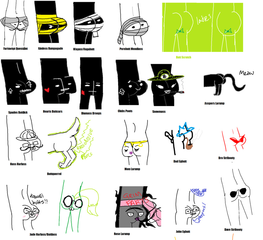 aimless_renegade becquerel bro_strider clubs_deuce dave_strider diamonds_droog doc_scratch grandpa_harley hearts_boxcars homestuck jade_harley jaspers john_egbert midnight_crew mr._egbert ms._lalonde ms_paint_adventures peregrine_mendicant rose_lalonde snowman spades_slick the_felt wayward_vagabond windswept_questant