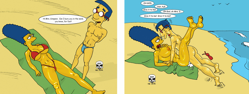 animated marge_simpson milhouse_van_houten the_fear the_simpsons