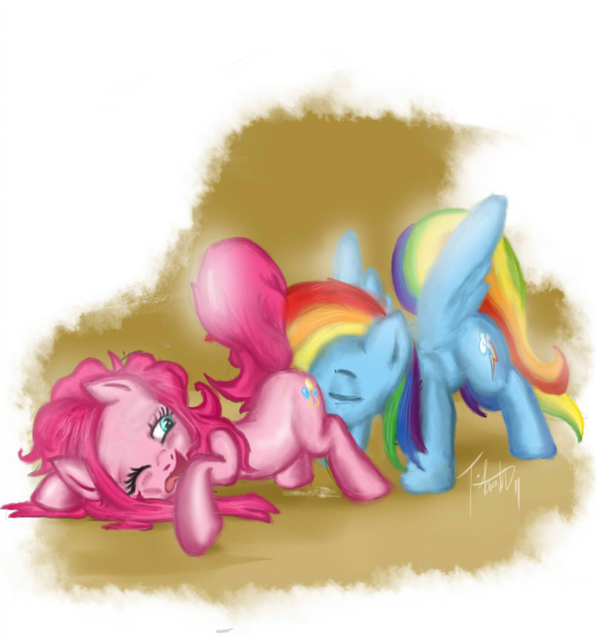 ass_up blue_eyes cunnilingus cutie_mark duo equine eyes_closed female feral friendship_is_magic hair horse lesbian mammal multi-colored_hair my_little_pony oral oral_sex ozzy_the_roo pegasus pink_hair pinkie_pie pinkie_pie_(mlp) pony pussy_juice rainbow_dash rainbow_dash_(mlp) rainbow_hair sex vaginal wing_boner wings