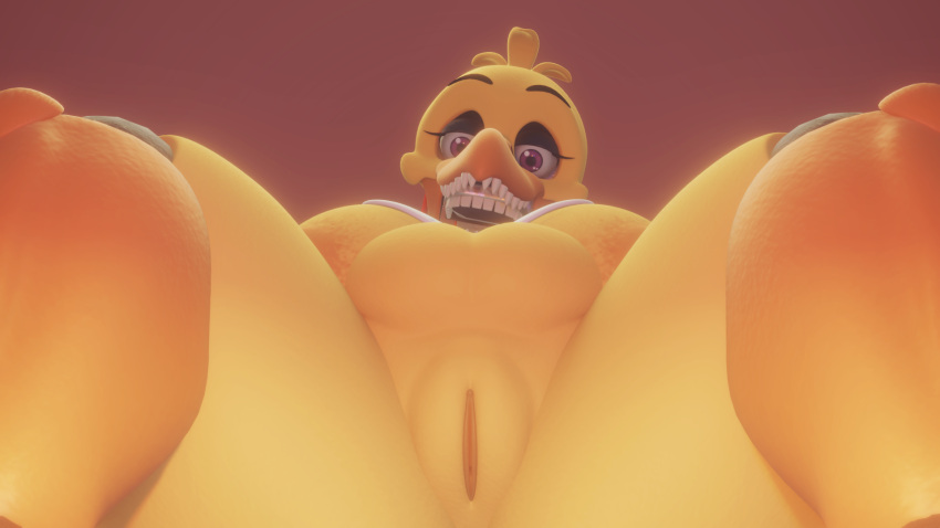 animatronic anthro avian big_breasts bird breasts chicken female five_nights_at_freddy's five_nights_at_freddy's_2 galliform gallus_(genus) genitals hi_res looking_at_viewer machine nipples nude phasianid pose pussy robot scottgames simple_background smile smokedsoul35 solo thick_thighs wide_hips withered_chica_(fnaf)