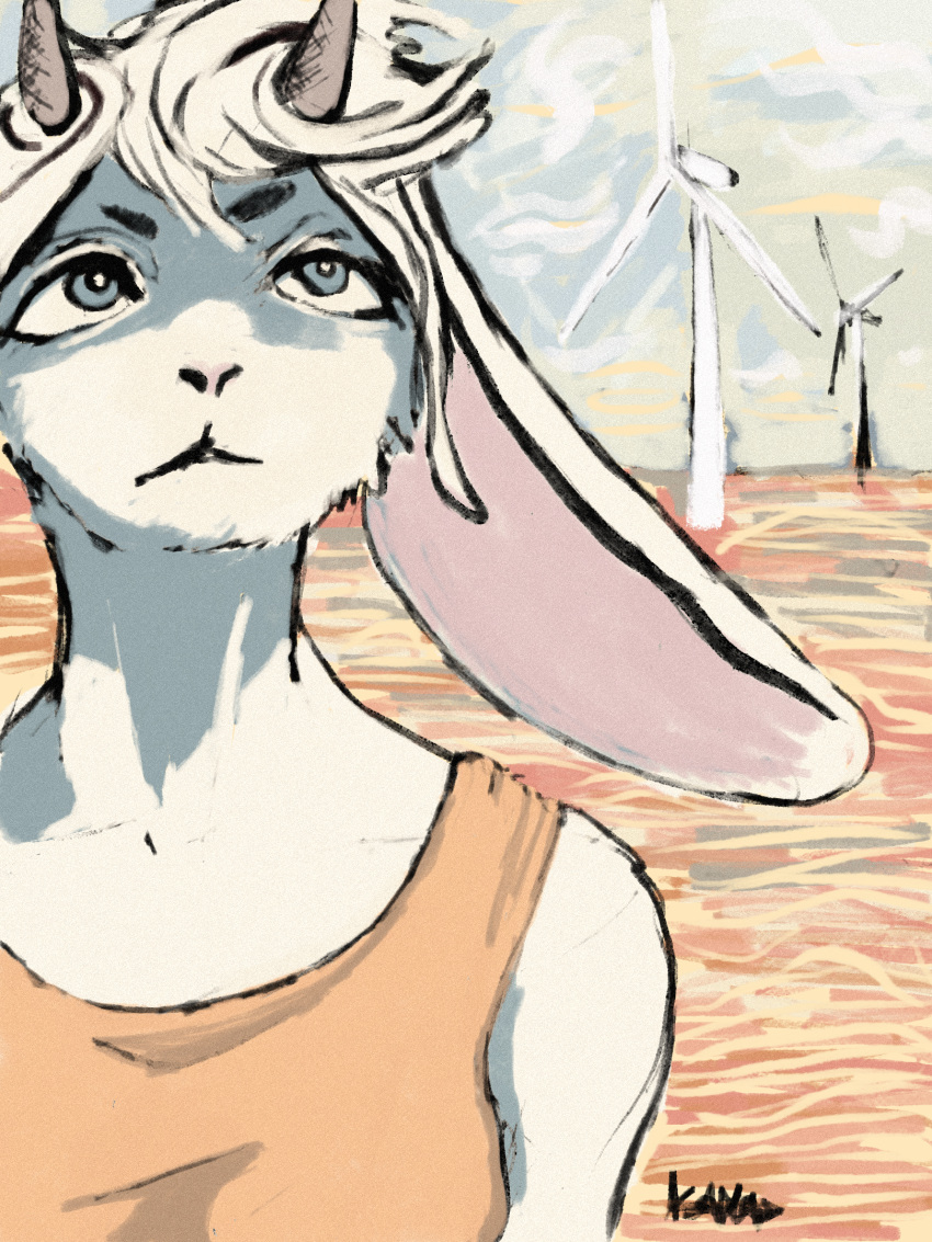 anthro antlers desert female hi_res horn jackalope kallax lagomorph mammal sfw solo windmill