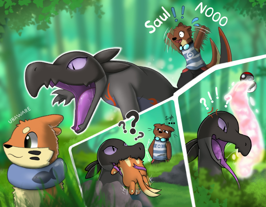 buizel generation_4_pokemon generation_7_pokemon hi_res mammal mustelid nintendo otter pokemon pokemon_(species) resachii salazzle soggy_(soggybuizel)