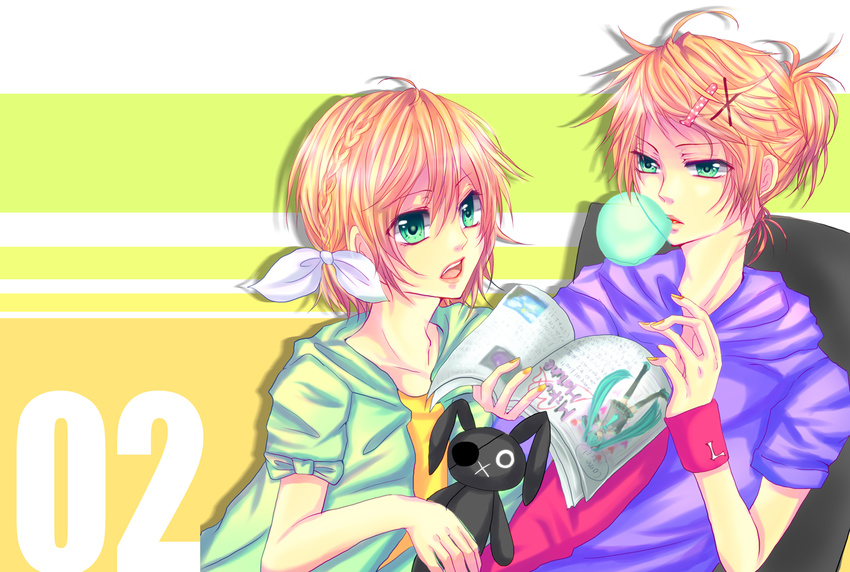 hatsune_miku kagamine_len kagamine_rin twintails vocaloid