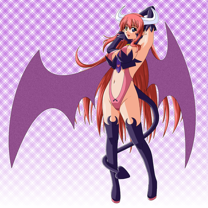 bat_wings breasts demon_girl disgaea highres horns long_hair succubus succubus_(disgaea) tail wings