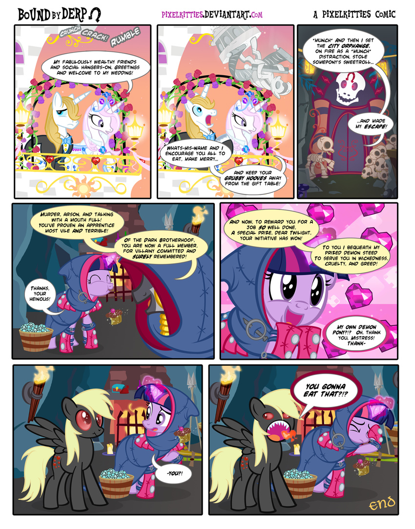 comic demon derpy_hooves_(mlp) dialog ear_piercing english_text equine female feral fire fleur_de_lis_(mlp) friendship_is_magic horn horse male mammal my_little_pony pegasus piercing pixelkitties pony prince_blueblood_(mlp) skyrim text the_elder_scrolls the_elder_scrolls_v:_skyrim twilight_sparkle_(mlp) unicorn video_games wings zebra zecora_(mlp)