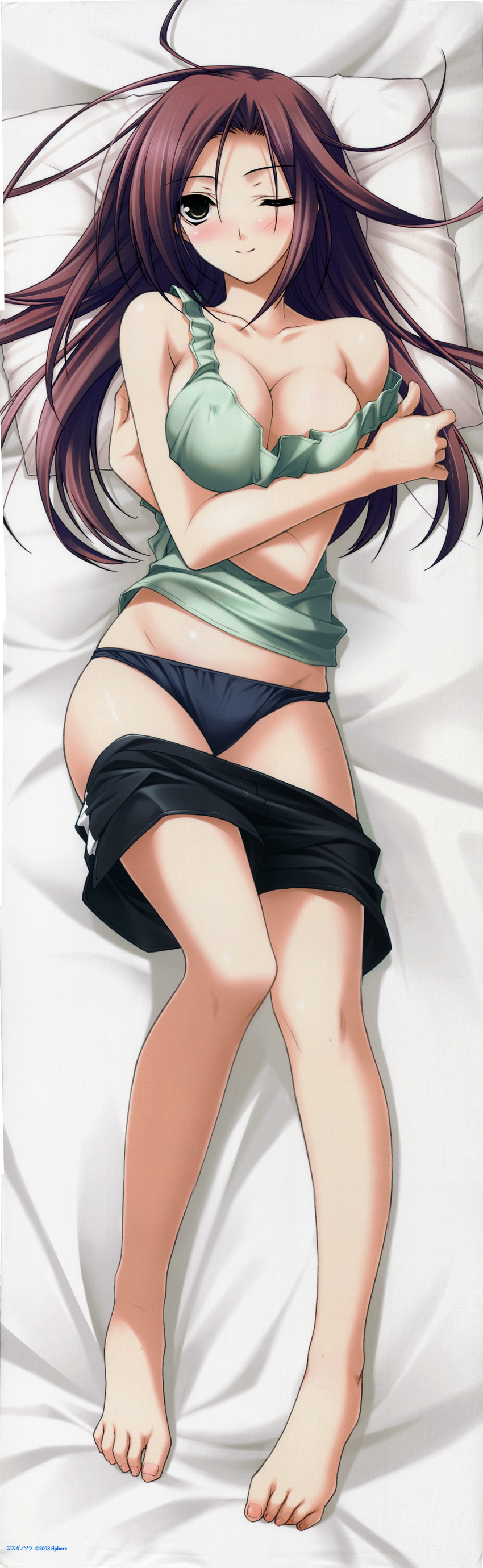 cleavage dakimakura erect_nipples ifukube_yahiro pantsu suzuhira_hiro tagme yosuga_no_sora