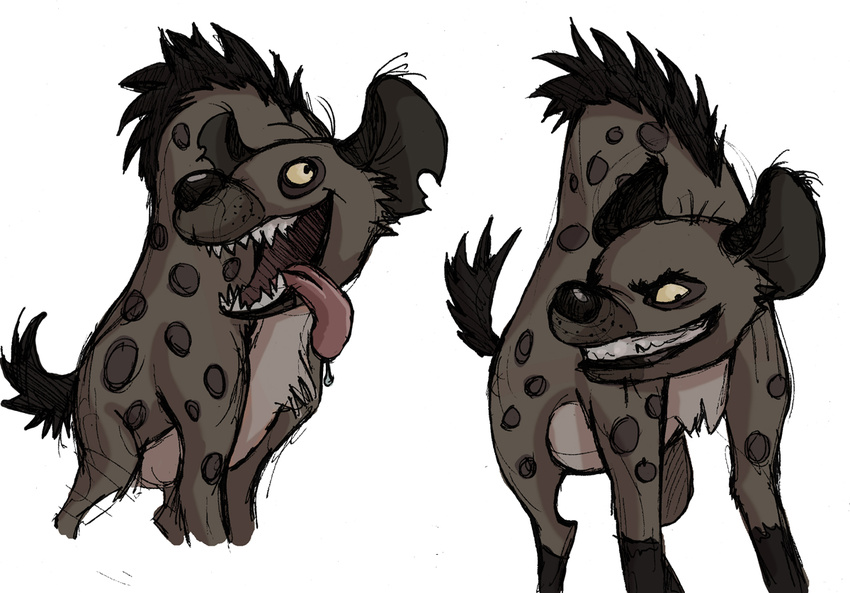 black black_fur brown disney ed ed_(lion_king) feral fisi fur grey_fur grin hyena male mammal opencanvas plain_background teeth the_lion_king tongue tongue_out white_background