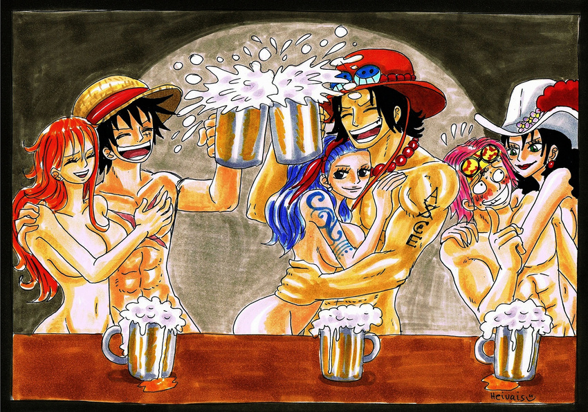 alvida heivais koby monkey_d._luffy nami nojiko one_piece portgas_d._ace