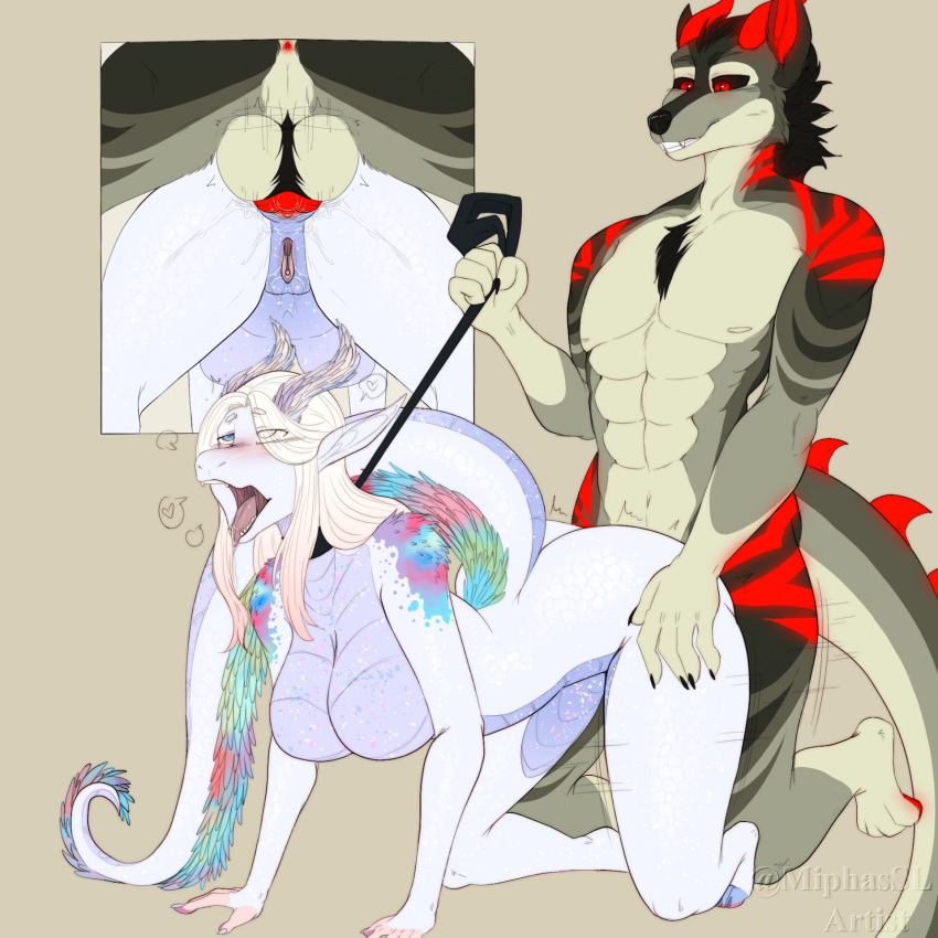 1:1 anal anal_fluids anal_orgasm anal_penetration animal_genitalia animal_penis anthro anthro_on_anthro anthro_penetrated anthro_penetrating anthro_penetrating_anthro anus bodily_fluids breasts butt canid canine canine_genitalia canine_penis canis dragon duo ejaculation female genitals hands-free hi_res hybrid knot knotted_penis male male/female mammal miphassl muscular muscular_anthro muscular_male mythological_creature mythological_scalie mythology orgasm penetration penis presenting presenting_anus presenting_balls presenting_breasts presenting_penis presenting_vulva scalie sex vulva wolf ych_(character)