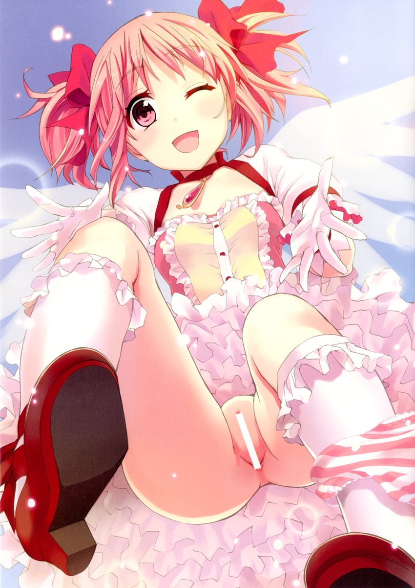 censored kaname_madoka mahou_shoujo_madoka_magica nopan otabe_dynamite otabe_sakura pussy