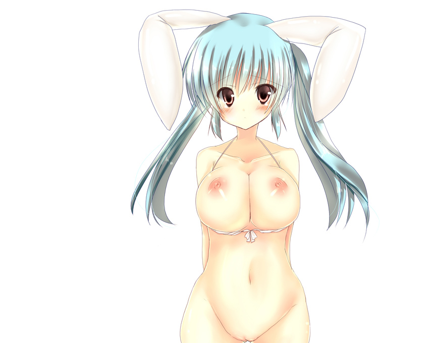 breasts bunny_ears bunnygirl ibukitouka nipples pussy tagme twintails uncensored white