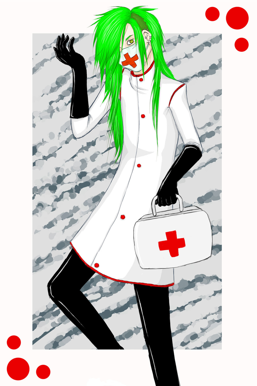 blood boy doctor evil gloves hat highres latex mask medical medical_mask nurse nurse_cap nursehat sadistic surgical_mask trap
