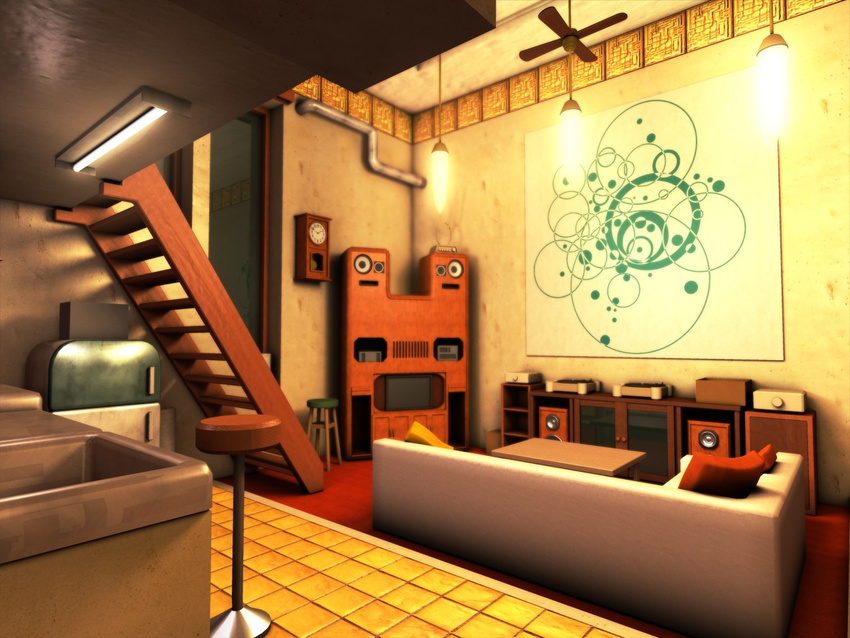 3d house place roomscape scenery tiger_&amp;_bunny