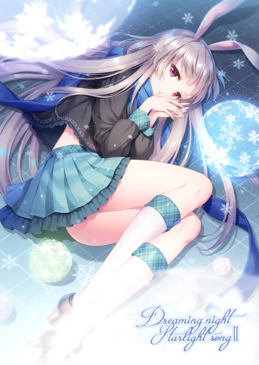 an2a animal_ears bunny_ears heels skirt_lift thighhighs wind_mail