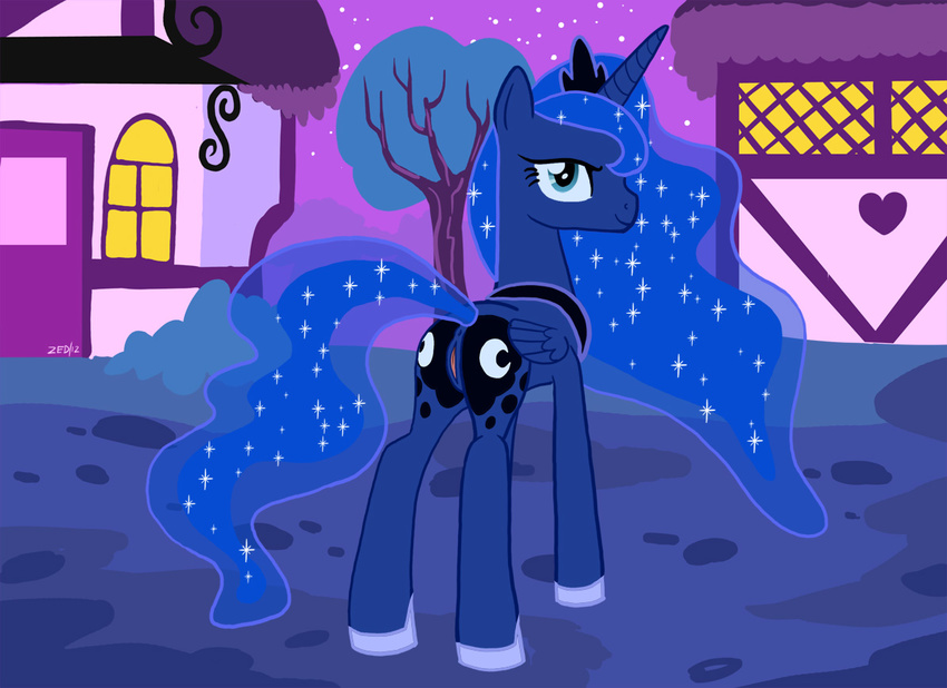 butt equine female feral friendship_is_magic horn mammal my_little_pony night princess_luna_(mlp) pussy solo winged_unicorn wings zed001