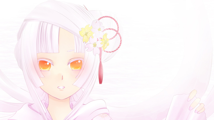 agi_(holic2007) flowers long_hair mizki orange_eyes purple_hair vocaloid white