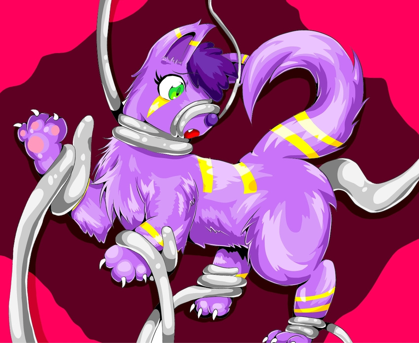 female feral fur hair mammal purple purple_fur purple_hair sex solo tentacles tentcles the_kitty_named_terra wolf