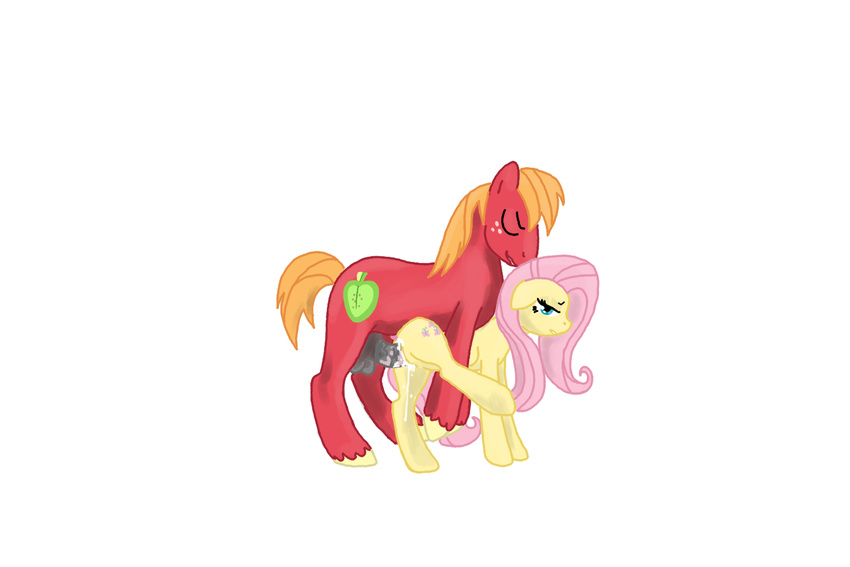 apple balls big big_macintosh_(mlp) blue_eyes cum cum_in_pussy cum_inside cutie_mark doggystyle equine eyes_closed female feral feral_on_feral fluttershy_(mlp) freckles friendship_is_magic from_behind fruit hair hooves horse little macintosh male mammal my my_little_pony orange_hair penetration pink_hair plain_background pony sex straight vaginal vaginal_penetration white_background