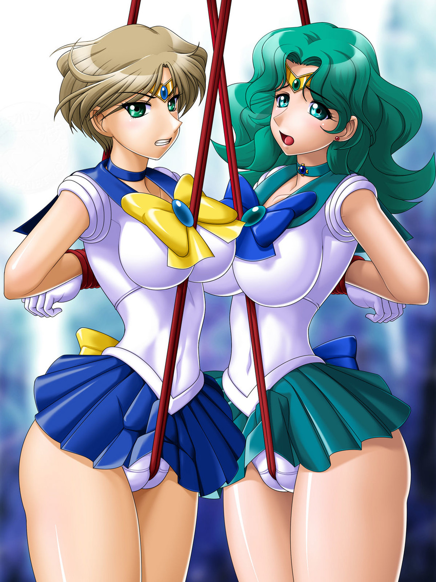 bdsm bishoujo_senshi_sailor_moon highres kaiou_michiru onoe panties sailor_neptune sailor_uranus ten'ou_haruka underwear white_panties