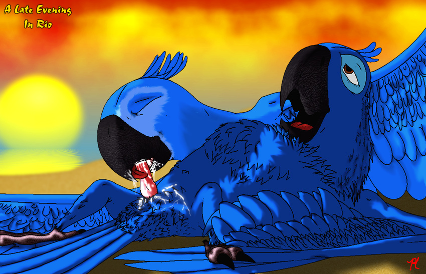 avian beak beakjob bird blu cum eyes_closed fellatio feral jewel macaw oral oral_sex orgasm parrot rio sex