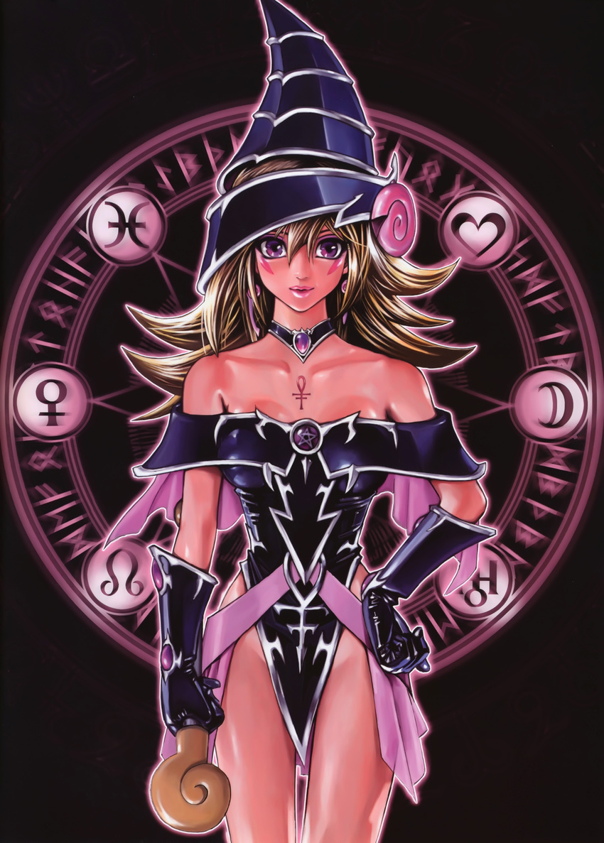 absurdres blonde_hair duel_monster female gloves hat hate highres magi_magi_magician_gal magic_circle magic_runes magic_wand star takahashi_kazuki wand yu-gi-oh! yuu-gi-ou_zexal