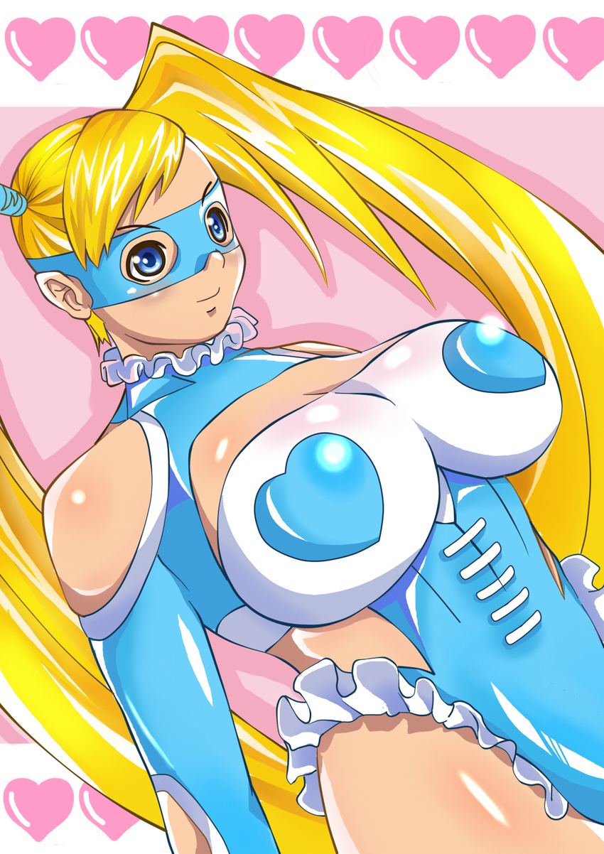 blush breasts capcom cleavage formal highres large_breasts mask rainbow_mika smile street_fighter street_fighter_zero street_fighter_zero_3 suit