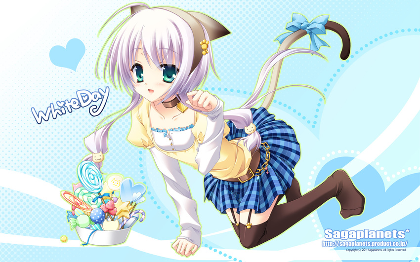 aqua_eyes candy catgirl gray_hair kisaragi_gold_star kuon_mika saga_planets tagme_(artist) tail valentine