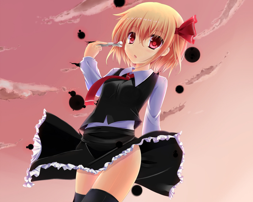 fujieda_uzuki red_eyes rumia short_hair thighhighs touhou