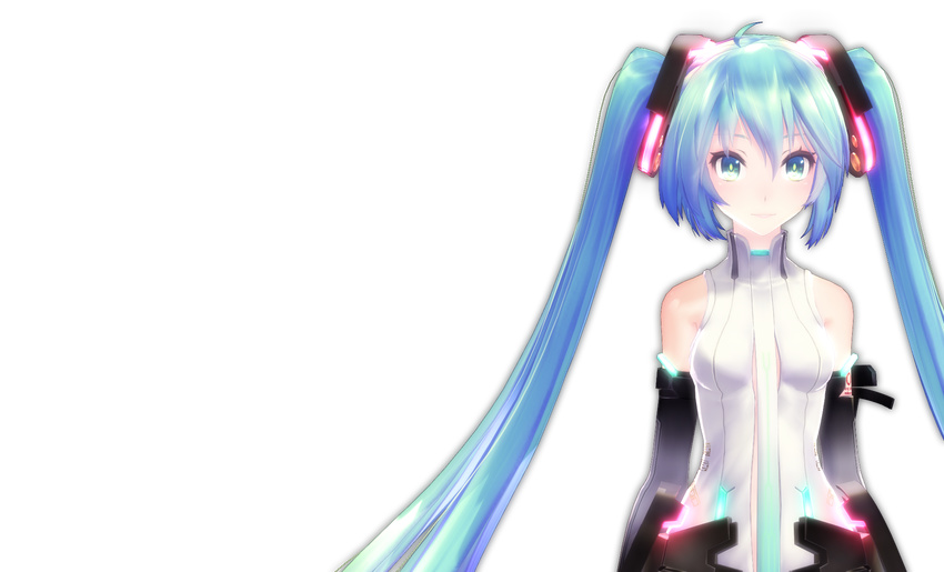 3d black hatsune_miku miku_append transparent vocaloid