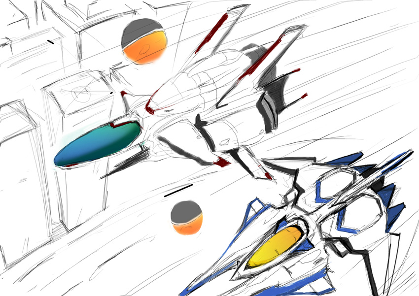 bad_id bad_pixiv_id bit_(r-type) crossover flying gradius no_humans r-type space_craft starfighter vic_viper yukkurizumu