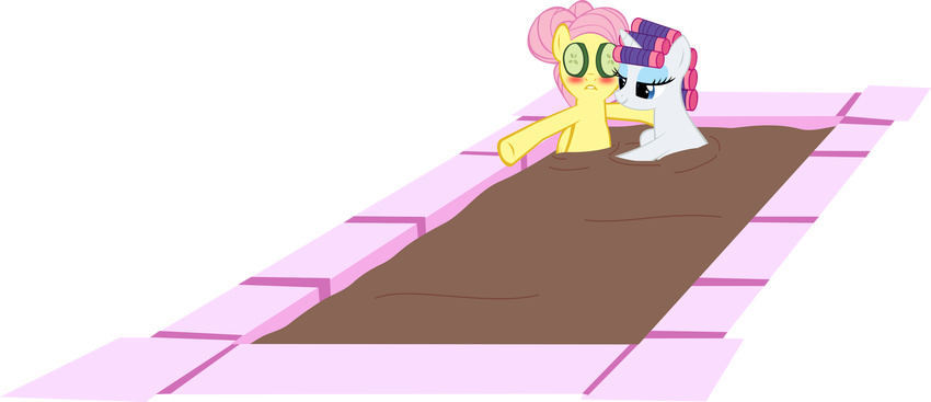 absurd_res alpha_channel blush equine female feral fluttershy_(mlp) friendship_is_magic hair hi_res horn horse long_hair mammal mud my_little_pony pegasus pony pool rarity_(mlp) smile spa towel unicorn up1ter wings